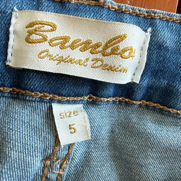 BAMBOO Blue Flare Jeans with Floral Embroidery - Picture 5 of 11